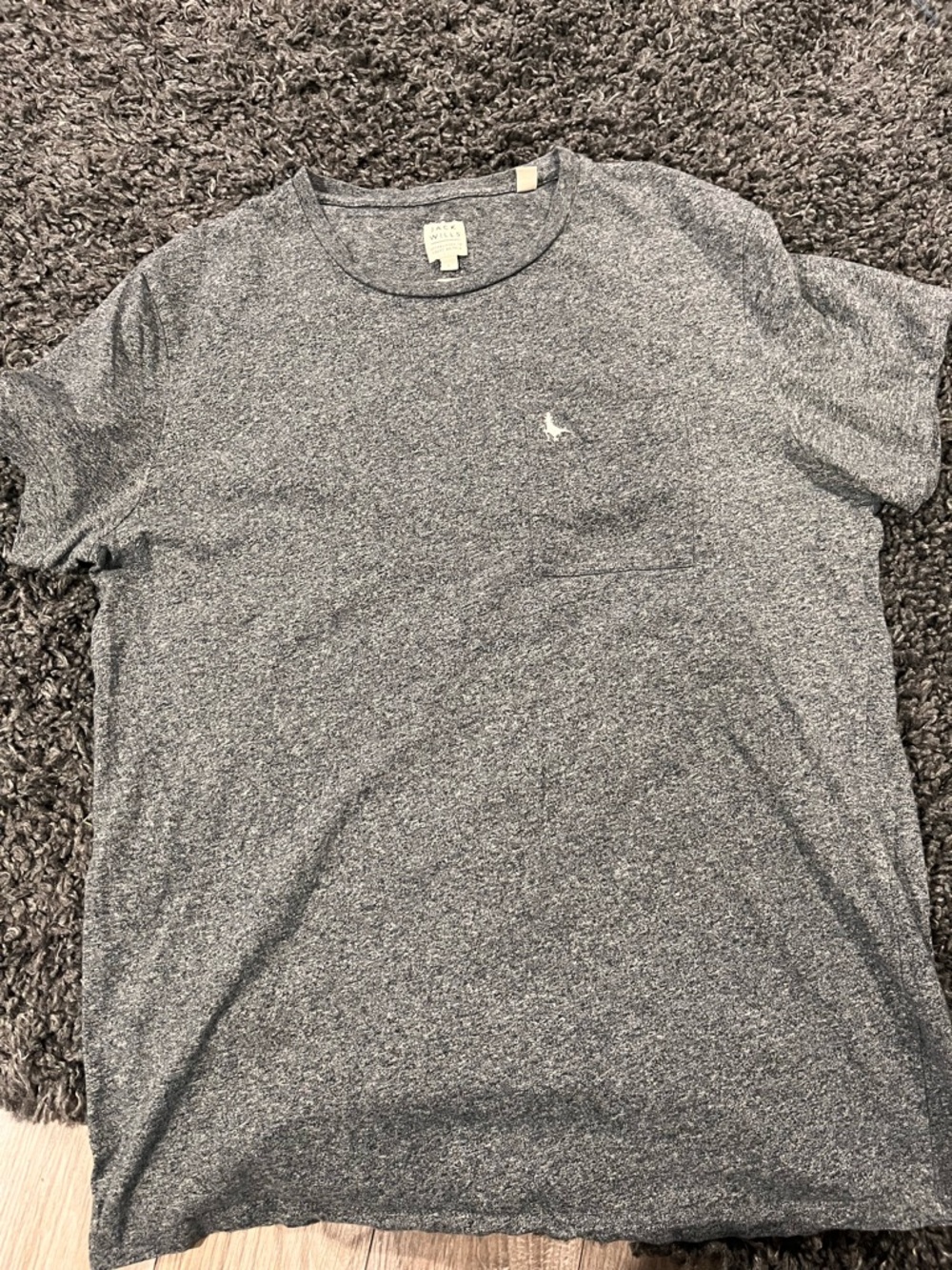 Men's Marled Grey Flecked Jack Wills Pocket T-shirt Size Large Slim Fit